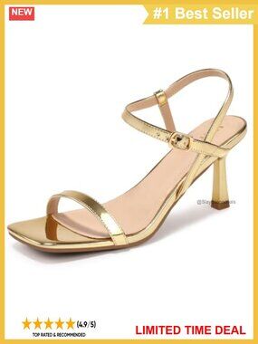 Kitten Heel Square Open Toe Heeled Sandals Ankle Strap Dress Shoes